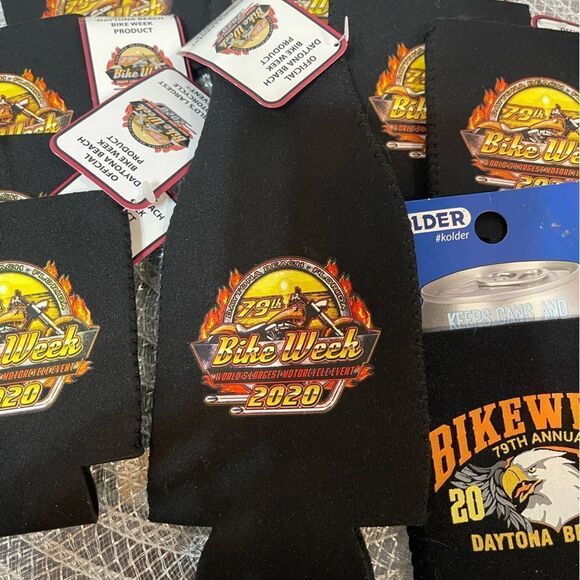 Daytona Beach Bike Week 2020 Koozies Set of 9 NWT - Picture 3 of 6